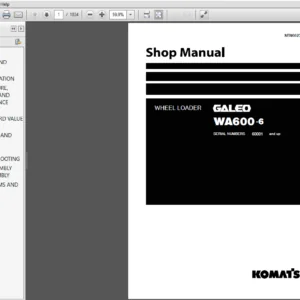 Komatsu WA600-6 Galeo Wheel Loader Shop Manual - PDF DOWNLOAD