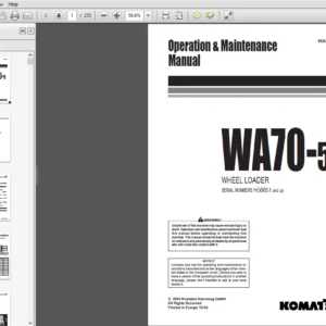 Komatsu WA70-5 Wheel Loader Operation & Maintenance Manual - PDF Download