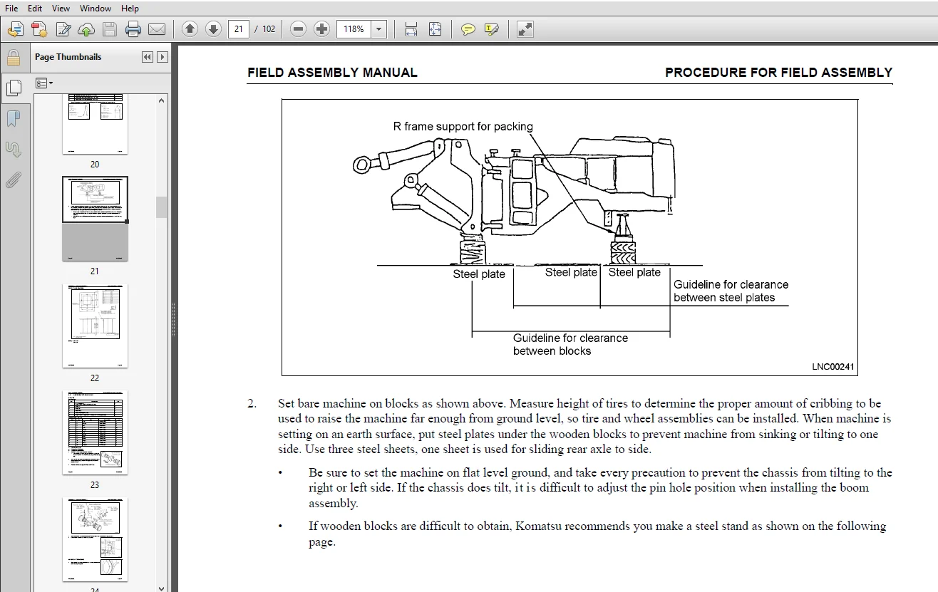 Komatsu WA800-3LC WHEEL LOADER Field Assembly Manual - PDF Download - Image 3