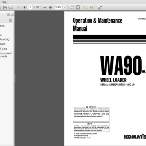 Komatsu WA90-5 Wheel Loader Operation and Maintenance Manual (H50051 and up) - PDF DOWNLOAD