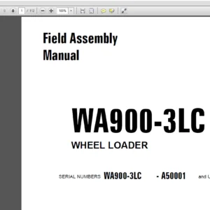 Komatsu WA900-3LC WHEEL LOADER Field Assembly Manual - PDF Download