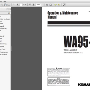 Komatsu WA95-3 Wheel Loader Operation and Maintenance Manual - PDF DOWNLOAD