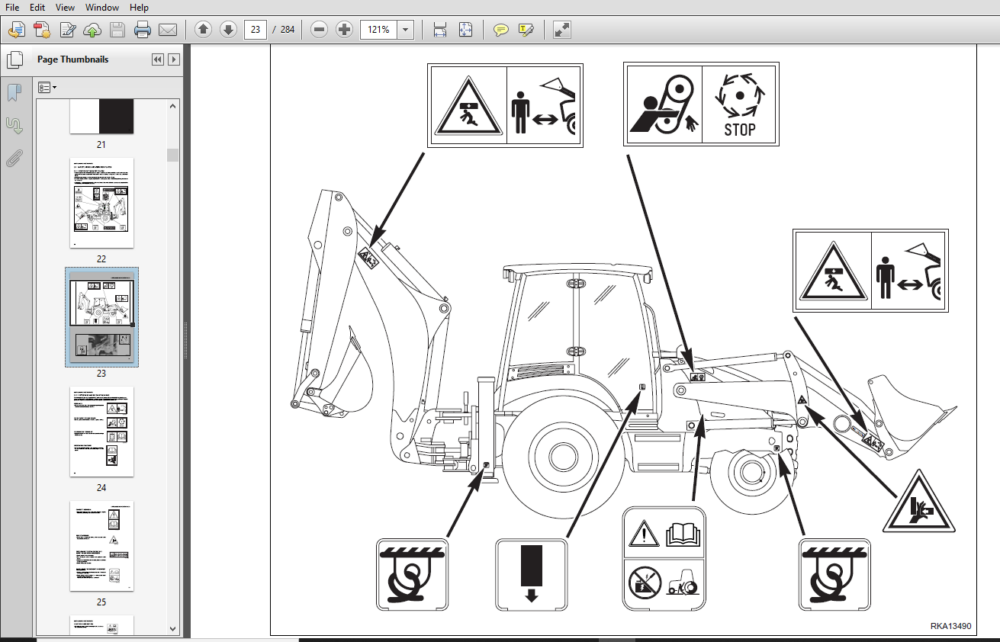 Komatsu WB93R-5 Backhoe Loader Operation & Maintenance Manual (F50003 ...