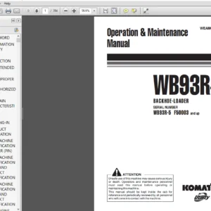 Komatsu WB93R-5 Backhoe Loader Operation & Maintenance Manual (F50003 and up) - PDF DOWNLOAD