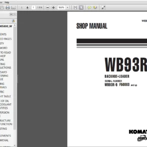 Komatsu WB93R-5 Backhoe Loader Shop Manual - PDF DOWNLOAD
