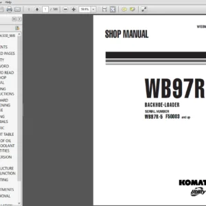 Komatsu WB97R-5 Backhoe Loader Shop Manual (F50003 and up) - PDF DOWNLOAD