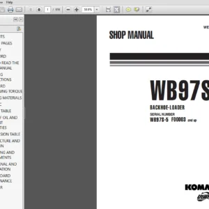 Komatsu WB97S-5 Backhoe Loader Shop Manual - PDF DOWNLOAD
