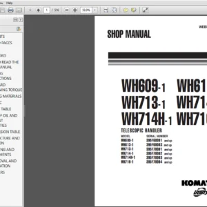 Komatsu WH609-WH716 Telescopic Handler Shop Manual - PDF DOWNLOAD