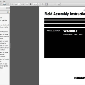 Komatsu Wheel Loader WA380-7 Field Assembly Instruction Manual - PDF Download