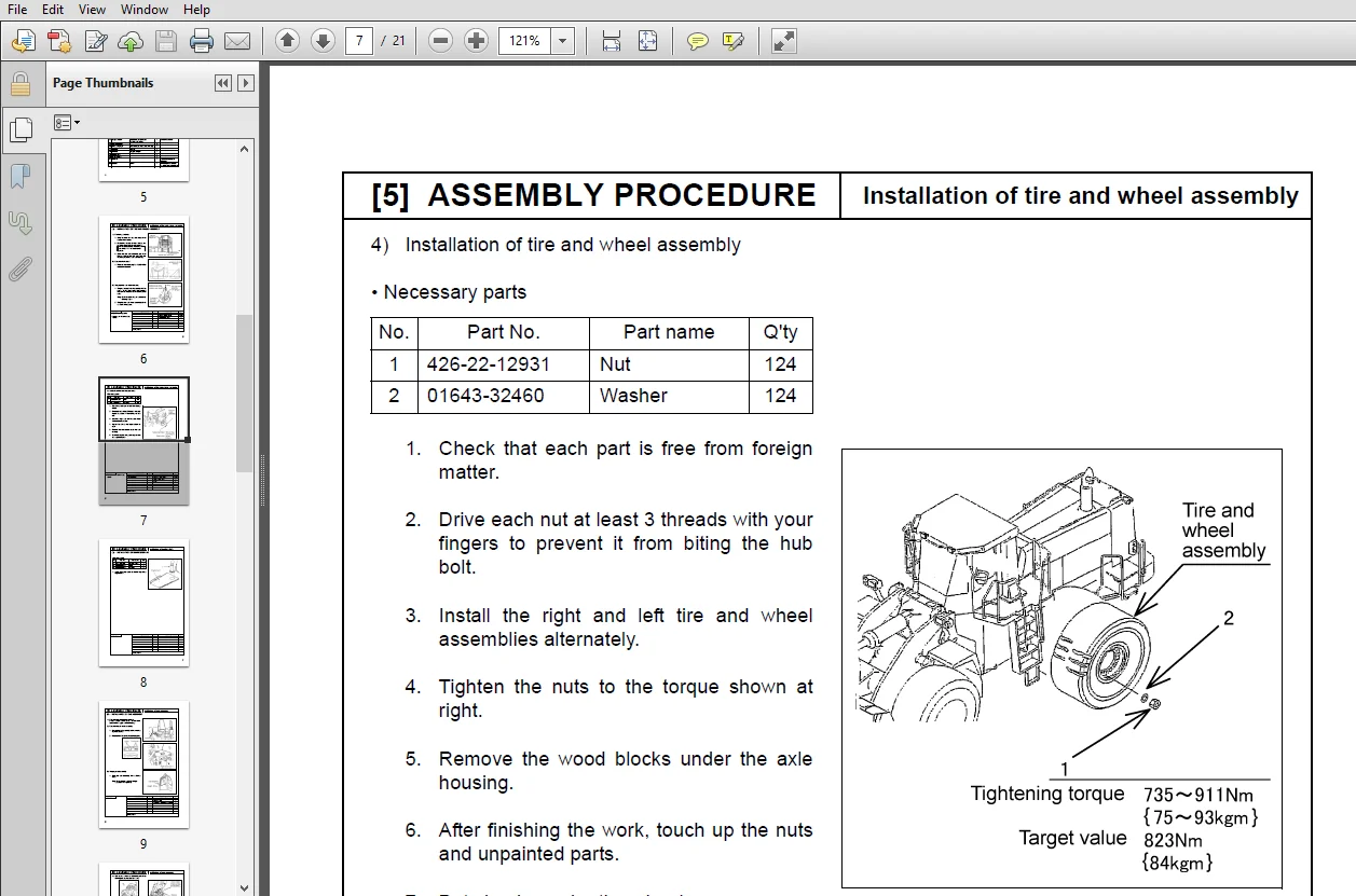 Komatsu Wheel Loader WA600-3 Field Assembly Instruction Manual - PDF Download - Image 3