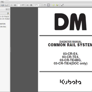 Kubota 03-CR-E4,03-CR-TE4,03-CR-TE4BG,03-CR-TIE4(DOC only) Engine Common Rail System Diagnosis Manual - PDF DOWNLOAD