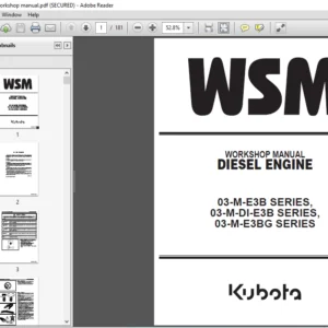 Kubota 03-M-E3B, 03-M-DI-E3B, 03-M-E3BG Series Diesel Engine Workshop Manual - PDF DOWNLOAD