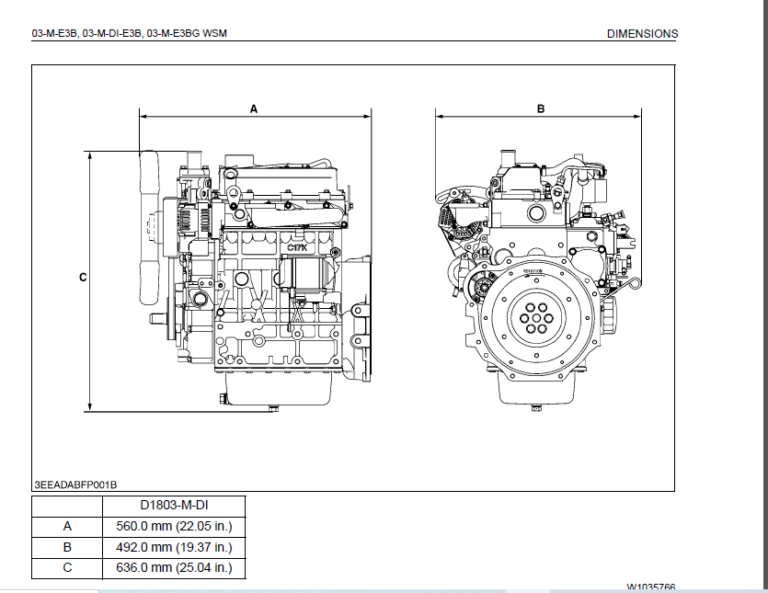 Kubota 03-M-E3B, 03-M-DI-E3B, 03-M-E3BG Series Diesel Engine Workshop ...