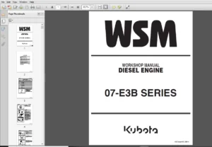 Kubota 07-E3B Series Diesel Engine Workshop Manual - PDF DOWNLOAD