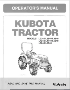Kubota L3240, L3540, L3940, L4240, L4740, L5040, L5240, L5740 Tractor Operators Manual - PDF Download