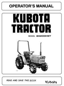 Kubota Tractor B9200 HST Operators Owners Manual - PDF Download