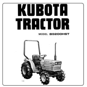 Kubota Tractor B9200 HST Operators Owners Manual - PDF Download