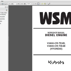 Kubota V3800-CR-TE4B, V3800-CR-TIE4B Diesel Engine Workshop Manual - PDF DOWNLOAD
