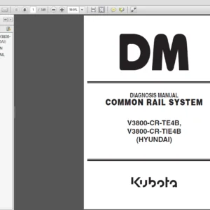 Kubota V3800-CR-TE4B, V3800-CR-TIE4B  Engine Common Rail System Diagnosis Manual - PDF DOWNLOAD