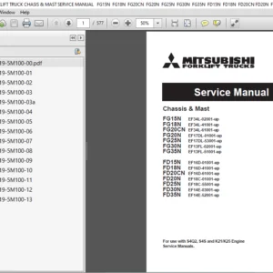 Mitsubishi Forklift Truck Chasis & Mast Service Manual - PDF DOWNLOAD