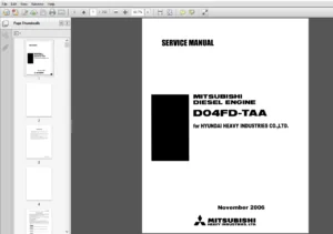 Mitsubishi Diesel Engine D04FD-TAA service manual - PDF DOWNLOAD