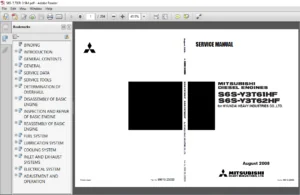 Mitsubishi Diesel Engine S6S Y3T61HF, S6S Y3T62HF Service Manual - PDF DOWNLOAD