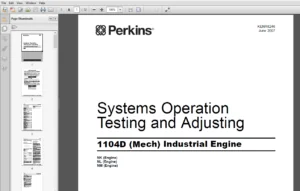 Perkins 1104D Mech Industrial Engine Systems operating Testing and Adjusting Manual - PDF DOWNLOAD