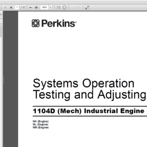 Perkins 1104D Mech Industrial Engine Systems operating Testing and Adjusting Manual - PDF DOWNLOAD