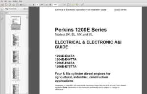 Perkins  1204E-E44TA 1204E-E44TTA 1206E-E66TA 1206E-E70TTA Electriacal & Electronic A&I Guide - PDF DOWNLOAD