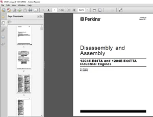 Perkins 1204E-E44TA and 1204E-E44TTA Industrial Engines Disassembly & Assembly Manual - PDF DOWNLOAD
