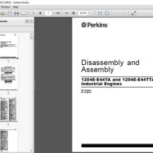 Perkins 1204E-E44TA and 1204E-E44TTA Industrial Engines Disassembly & Assembly Manual - PDF DOWNLOAD