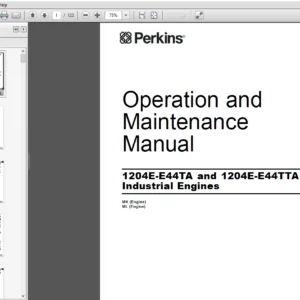 Perkins 1204E-E44TA and 1204E-E44TTA Industrial Engines Operation and Maintenance Manual - DOWNLOAD