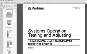 Perkins 1204E-E44TA and 1204E-E44TTA Industrial Engines Systems Operation Testing & Adjusting Manual - PDF DOWNLOAD