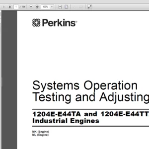Perkins 1204E-E44TA and 1204E-E44TTA Industrial Engines Systems Operation Testing & Adjusting Manual - PDF DOWNLOAD