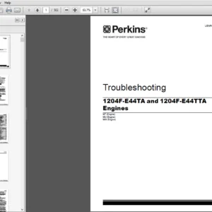 Perkins 1204F-E44TA and 1204F-E44TTA Engines Troubleshooting Manual- PDF DOWNLOAD