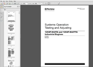 Perkins 1204F-E44TA and 1204F-E44TTA Industrial Engine System Operation Testing and Adjusting Manual - PDF DOWNLOAD