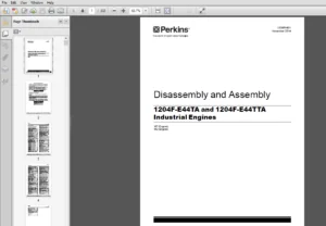 Perkins 1204F-E44TA and 1204F-E44TTA Industrial Engines Disassembly & Assembly Manual - PDF DOWNLOAD
