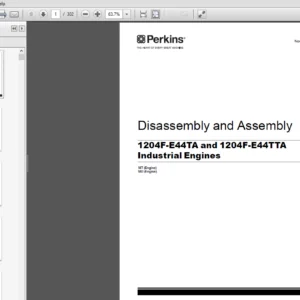 Perkins 1204F-E44TA and 1204F-E44TTA Industrial Engines Disassembly & Assembly Manual - PDF DOWNLOAD