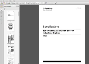 Perkins 1204F-E44TA and 1204F-E44TTA Industrial Engines Specifications Repair Manual - PDF DOWNLOAD
