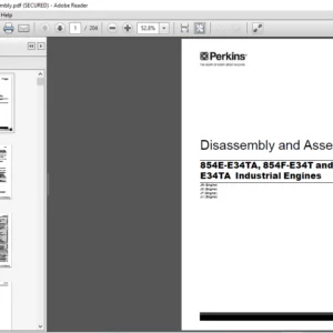 Perkins 854E-E34TA, 854F-E34T and 854F-E34TA Industrial Engine Disassembly and Assembly Manual - PDF DOWNLOAD