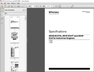 Perkins 854E-E34TA, 854F-E34T and 854F-E34TA Industrial Engine Specifications Manual - PDF DOWNLOAD
