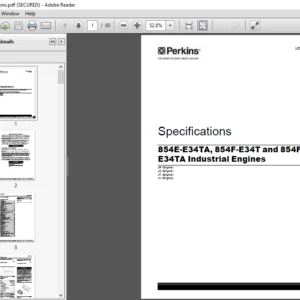 Perkins 854E-E34TA, 854F-E34T and 854F-E34TA Industrial Engine Specifications Manual - PDF DOWNLOAD