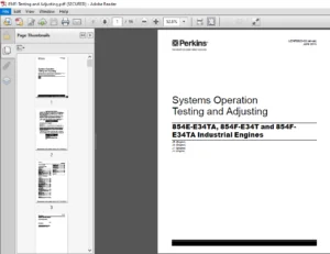 Perkins 854E-E34TA, 854F-E34T & 854F-E34TA Engine Systems Operation Testing & Adjusting Manual - PDF DOWNLOAD