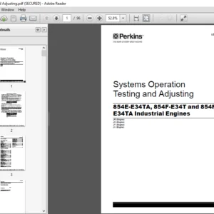 Perkins 854E-E34TA, 854F-E34T & 854F-E34TA Engine Systems Operation Testing & Adjusting Manual - PDF DOWNLOAD