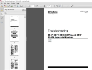 Perkins 854F-E34T, 854E-E34TA and 854F-E34TA Industrial Engine Troubleshooting Manual - PDF DOWNLOAD