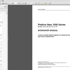 Perkins Engines 1000 Series Workshop Service Repair Manual - PDF Download