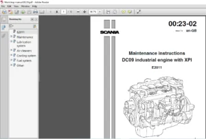 Scania DC13 XPI Industrial Engine Maintenance Instructions Manual - PDF DOWNLOAD