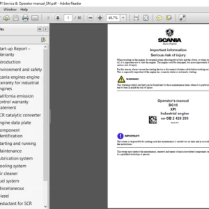 Scania DC16 XPI Industrial Engine Operator's Manual - PDF DOWNLOAD