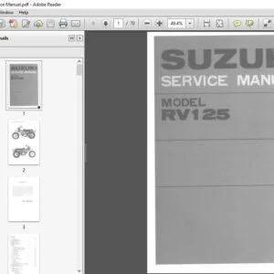 Suzuki RV 125  RV125 Workshop Manual  Repair Manual 1972 - 1981 - PDF DOWNLOAD