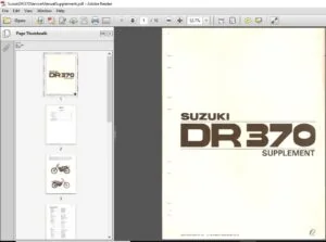 Suzuki DR370 Supplement Service Manual  - PDF DOWNLOAD